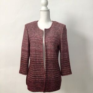 ST. JOHN Knit Ombre Stripe Wool Blend Jacket/Blazer